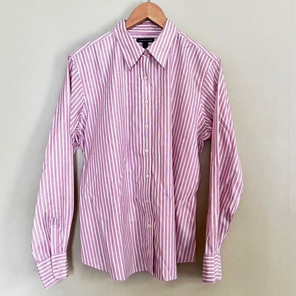 Lands' End Tops - Land's End Pink & White Pinstripe Button Down 14
